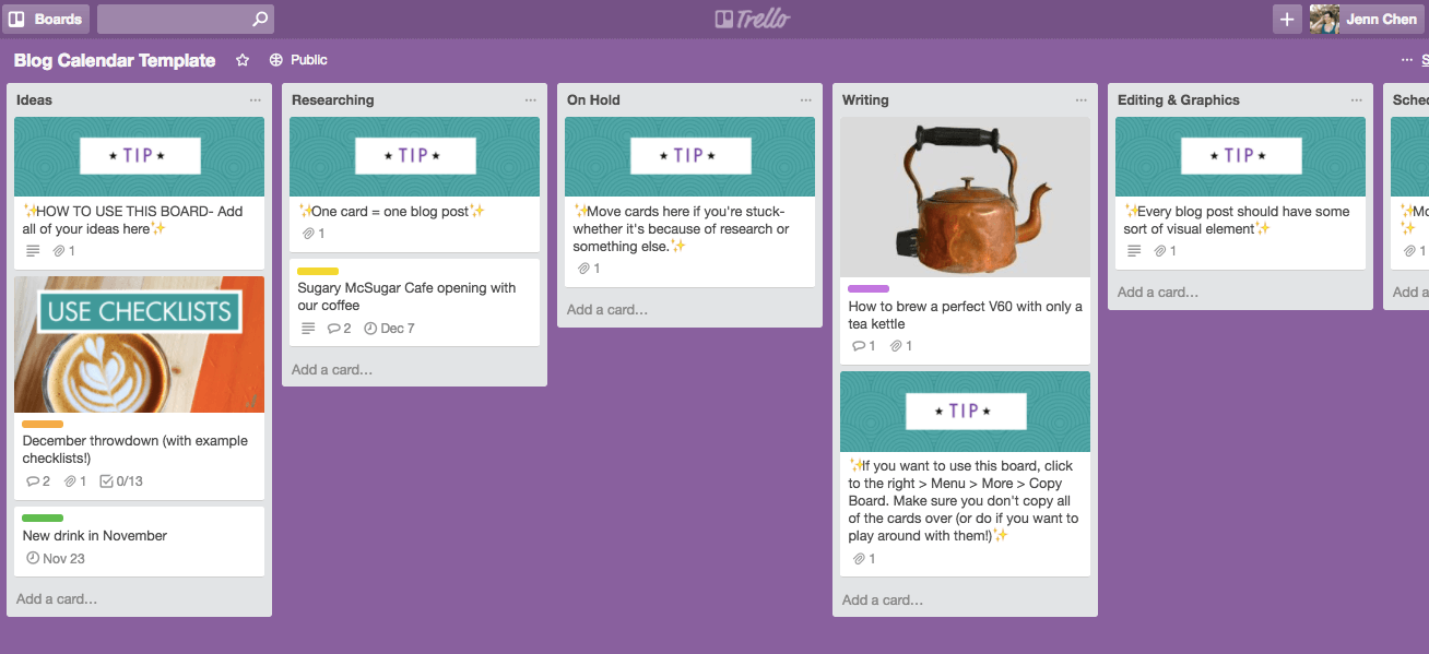  Free Template How To Set Up Your Own Trello Editorial Calendar Jenn